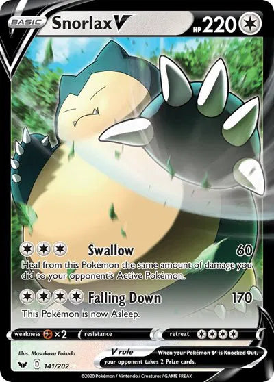 141/202 Snorlax V - Sword & Shield