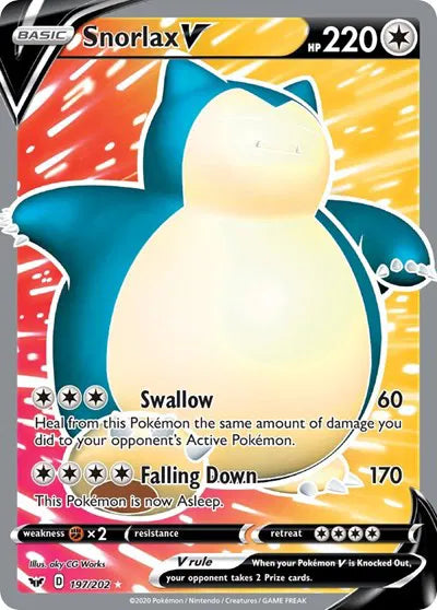 197/202 Snorlax V - Sword & Shield