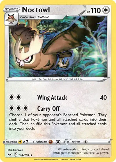 144/202 Noctowl Reverse Holo - Sword & Shield