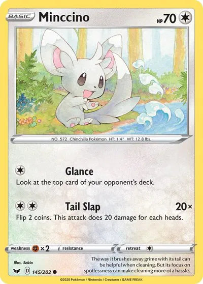 145/202 Minccino Reverse Holo - Sword & Shield
