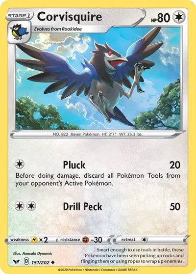 151/202 Corvisquire Reverse Holo - Sword & Shield