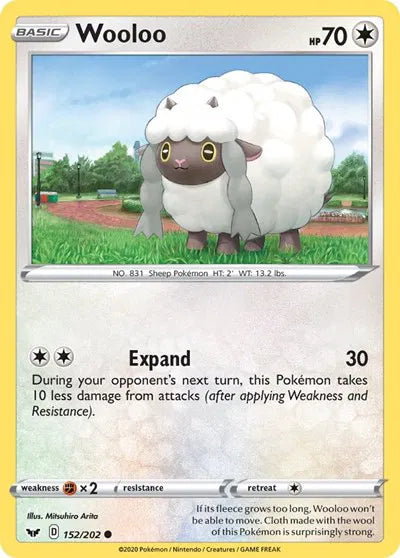 152/202 Wooloo Reverse Holo - Sword & Shield