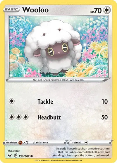 153/202 Wooloo Reverse Holo - Sword & Shield