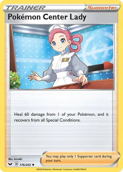 176/202 Pokemon Center Lady Reverse Holo - Sword & Shield