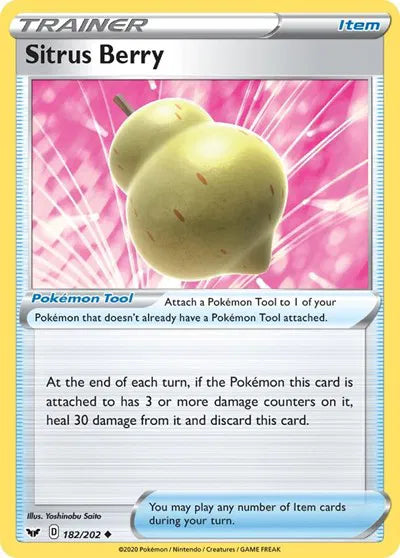 182/202 Sitrus Berry Reverse Holo - Sword & Shield