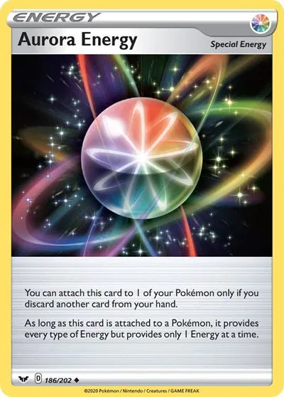 186/202 Aurora Energy Reverse Holo - Sword & Shield