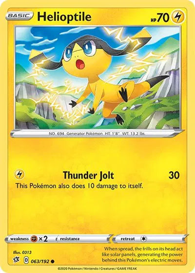 063/192 Helioptile Reverse Holo - Rebel Clash