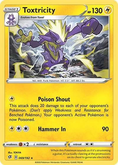 069/192 Toxtricity Reverse Holo - Rebel Clash