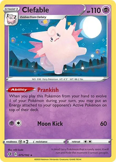075/192 Clefable Reverse Holo - Rebel Clash