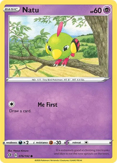 076/192 Natu Reverse Holo - Rebel Clash
