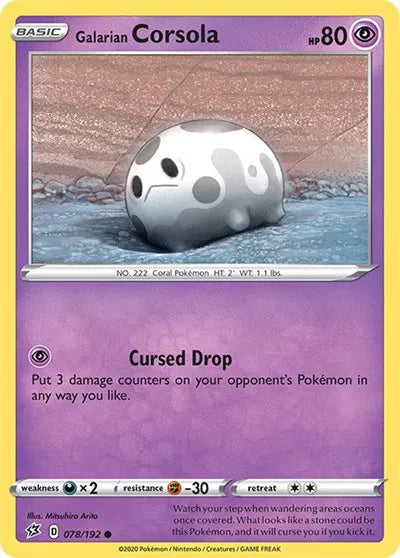 078/192 Galarian Corsola Reverse Holo - Rebel Clash