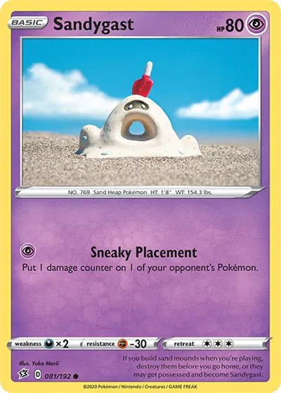 081/192 Sandygast Reverse Holo - Rebel Clash