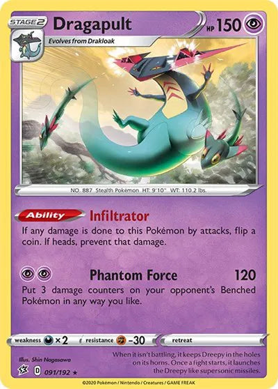 091/192 Dragapult Reverse Holo - Rebel Clash