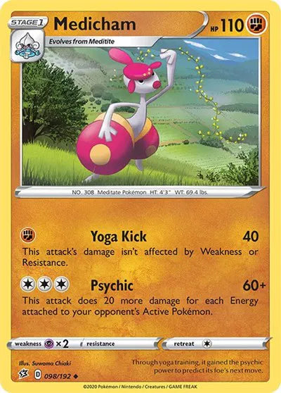 098/192 Medicham Reverse Holo - Rebel Clash