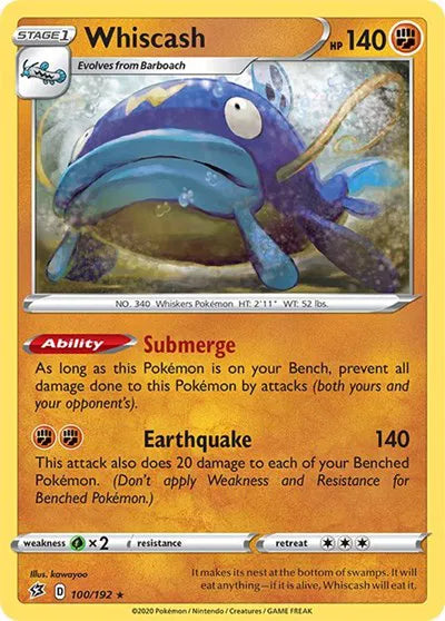 100/192 Whiscash Reverse Holo - Rebel Clash