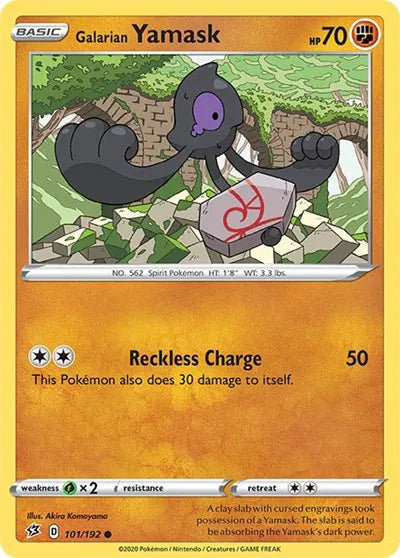 101/192 Galarian Yamask Reverse Holo - Rebel Clash