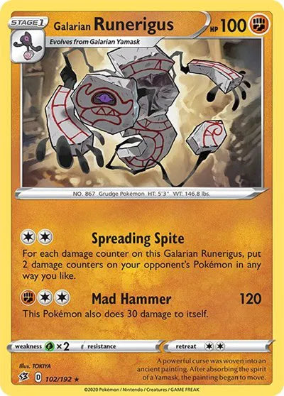 102/192 Galarian Runerigus Reverse Holo - Rebel Clash