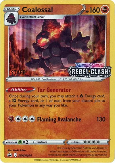 SWSH024 Coalossal (Staff) - SWSH Black Star Promo