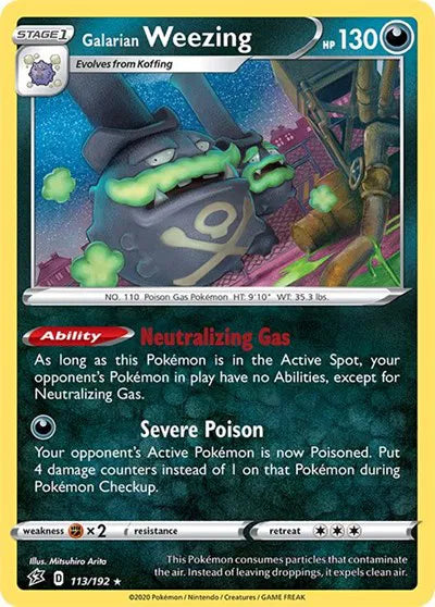 113/192 Galarian Weezing Reverse Holo - Rebel Clash