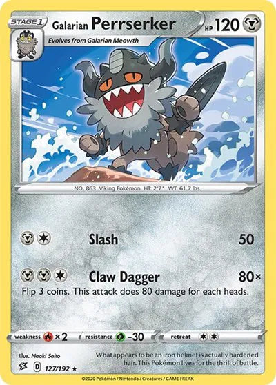 127/192 Galarian Perrserker Reverse Holo - Rebel Clash