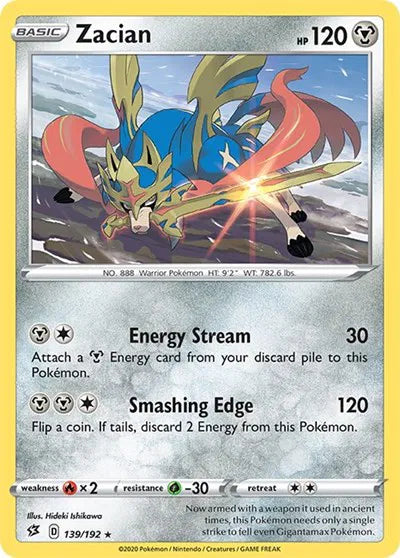 139/192 Zacian Reverse Holo - Rebel Clash