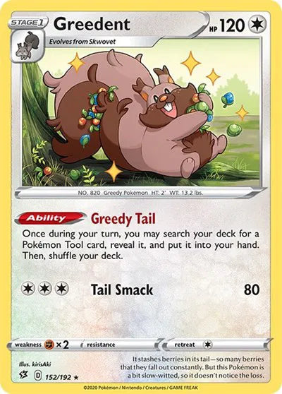 152/192 Greedent Reverse Holo - Rebel Clash