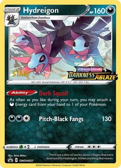 SWSH037 Hydreigon (Staff) - SWSH Black Star Promo