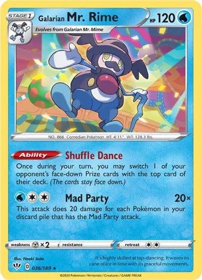 036/189 Galarian Mr. Rime Reverse Holo - Darkness Ablaze