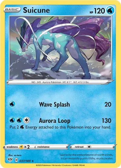 037/189 Suicune Holofoil - Darkness Ablaze