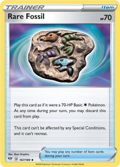 167/189 Rare Fossil Reverse Holo - Darkness Ablaze