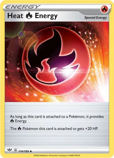 174/189 Heat R Energy Reverse Holo - Darkness Ablaze