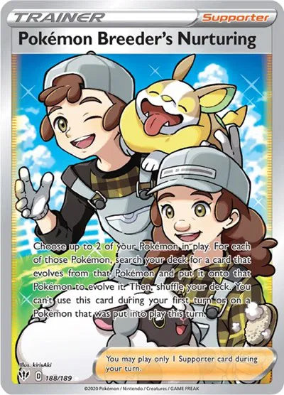 188/189 Pokémon Breeder's Nurturing - Darkness Ablaze