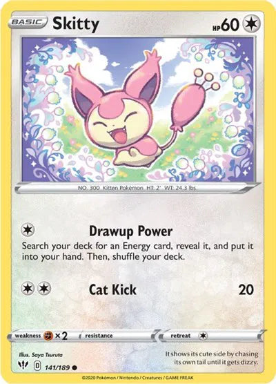 141/189 Skitty Reverse Holo - Darkness Ablaze