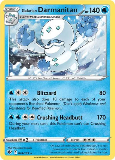044/189 Galarian Darmanitan Reverse Holo - Darkness Ablaze