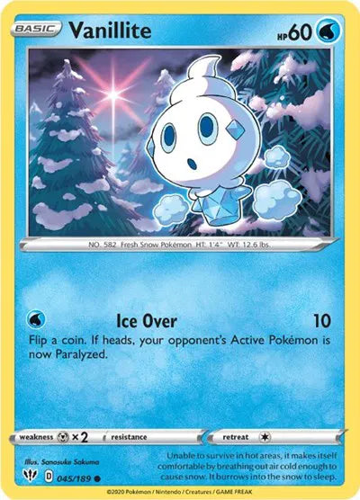 045/189 Vanillite Reverse Holo - Darkness Ablaze