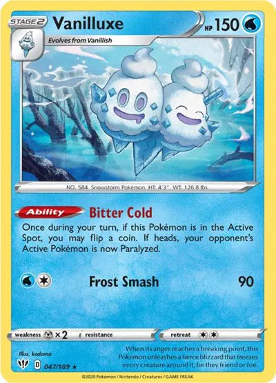 047/189 Vanilluxe Reverse Holo - Darkness Ablaze