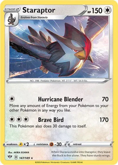 147/189 Staraptor Reverse Holo - Darkness Ablaze