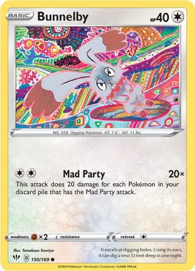 150/189 Bunnelby Reverse Holo - Darkness Ablaze