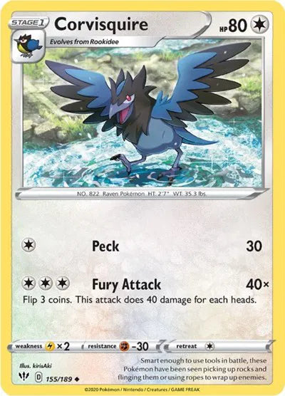 155/189 Corvisquire Reverse Holo - Darkness Ablaze