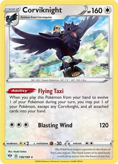 156/189 Corviknight Holofoil - Darkness Ablaze