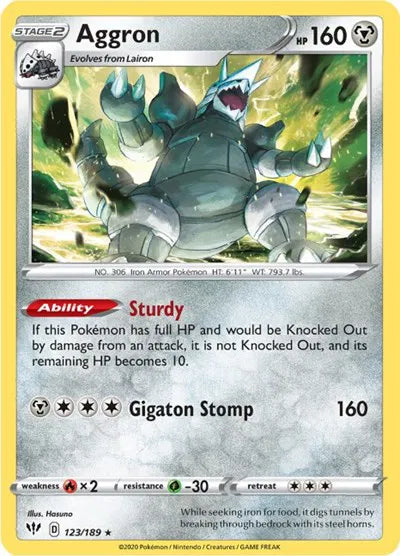 123/189 Aggron Reverse Holo - Darkness Ablaze