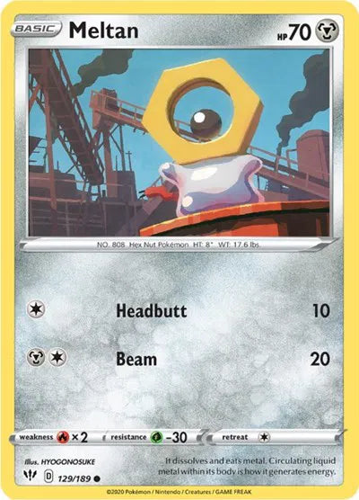 129/189 Meltan Reverse Holo - Darkness Ablaze