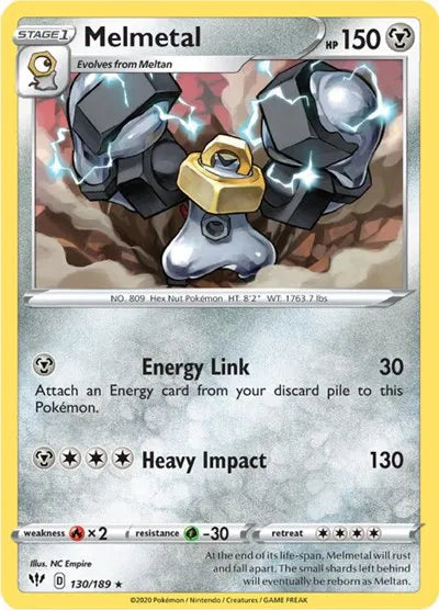 130/189 Melmetal Reverse Holo - Darkness Ablaze
