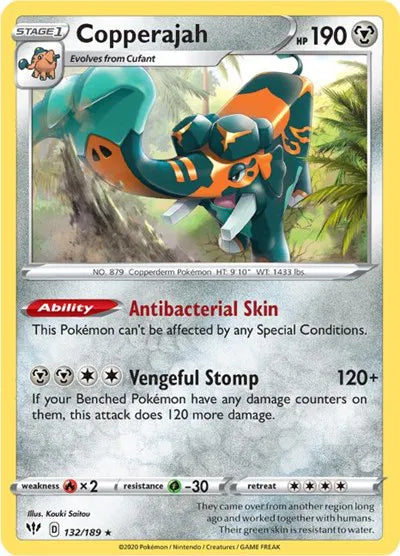 132/189 Copperajah Reverse Holo - Darkness Ablaze