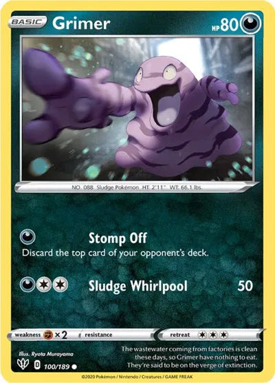 100/189 Grimer Reverse Holo - Darkness Ablaze