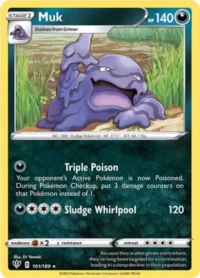 101/189 Muk Reverse Holo - Darkness Ablaze