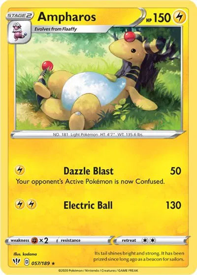 057/189 Ampharos Reverse Holo - Darkness Ablaze