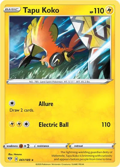 061/189 Tapu Koko Holofoil - Darkness Ablaze