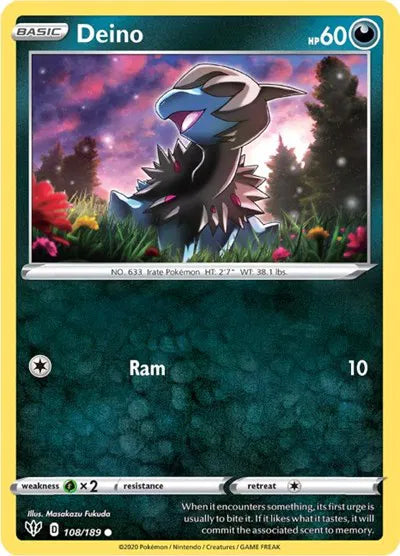 108/189 Deino Reverse Holo - Darkness Ablaze