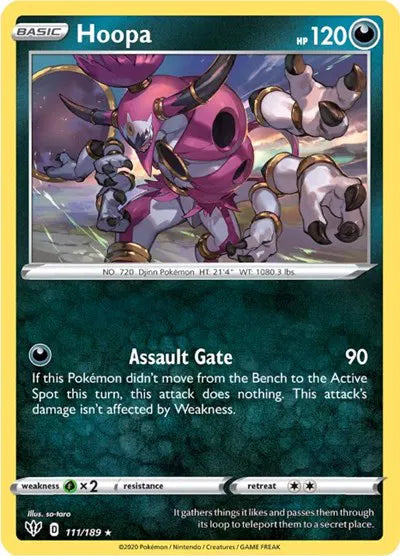 111/189 Hoopa Holofoil - Darkness Ablaze